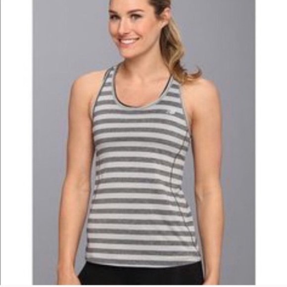 New Balance Athletic Workout Top Small Gray White - Picture 1 of 6